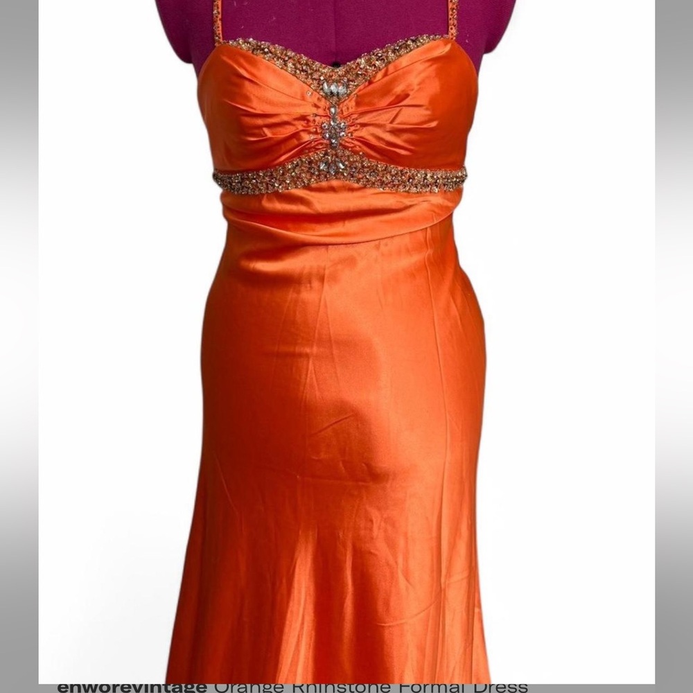 Orange Rhinstone Formal Dress - Picture 2 of 6
